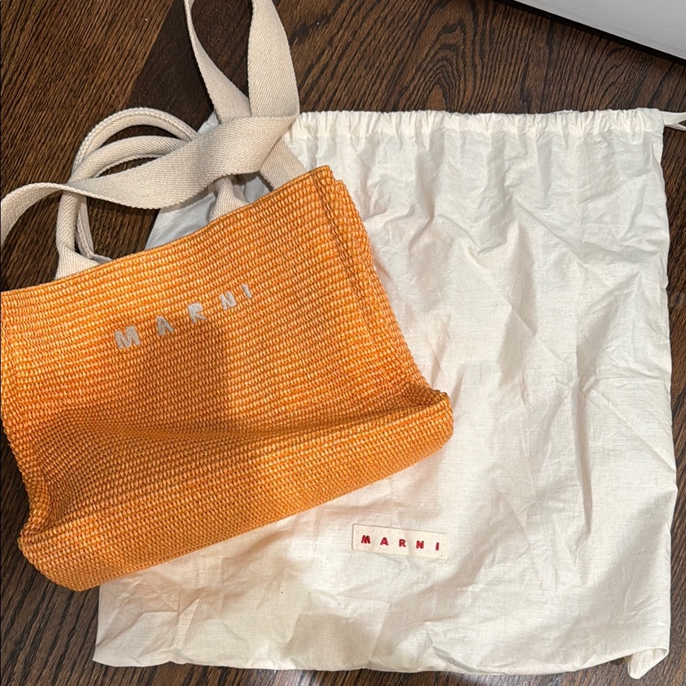 Marni Orange Vibrant Tote Bag